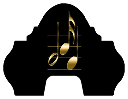 DARAY-L-382-GD-BK Gold Music Notes Black